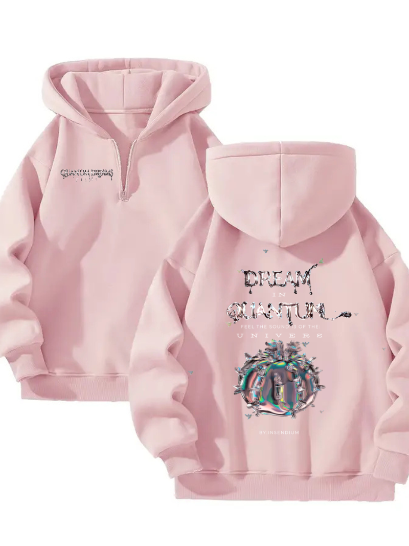 Sudadera con media cremallera y capucha, género neutral y  con diseño único